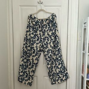 Wide Leg Printed Trousers